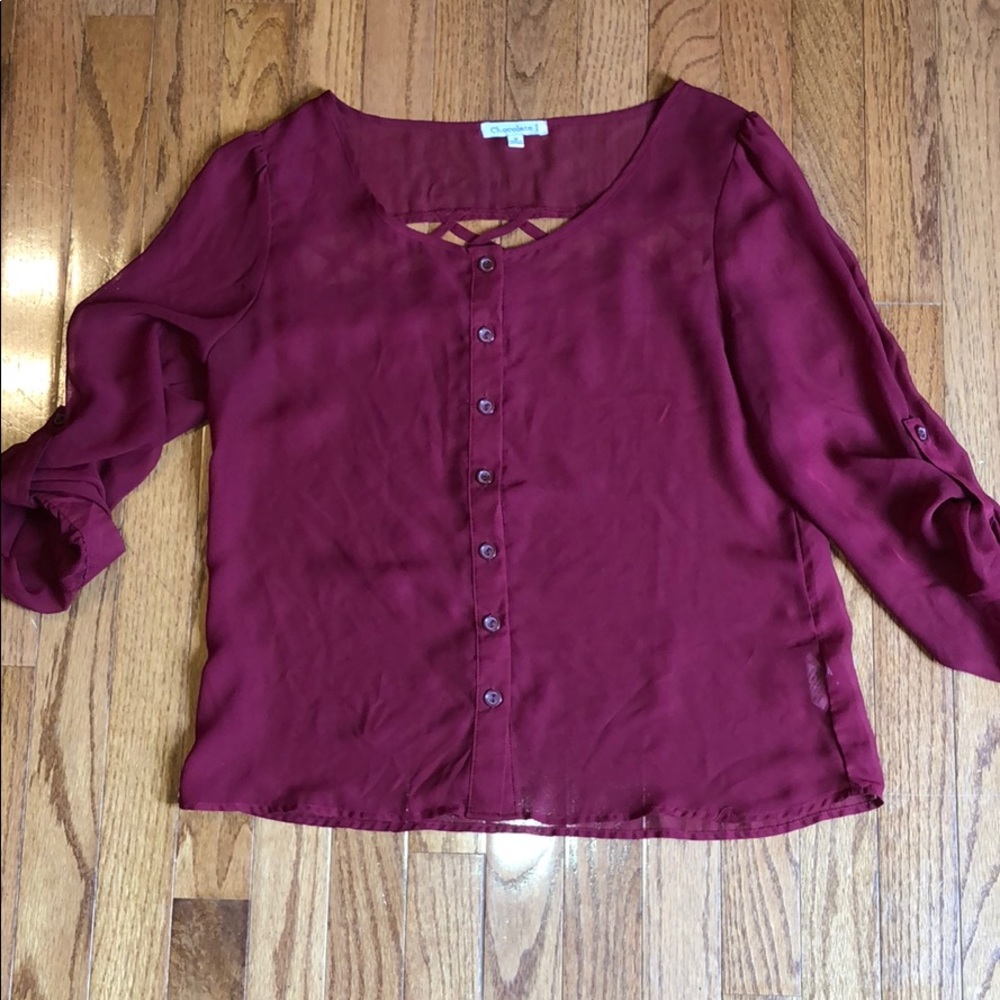 Sheer Button Down Top
